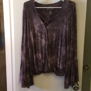 purple tie dye flowy shirt